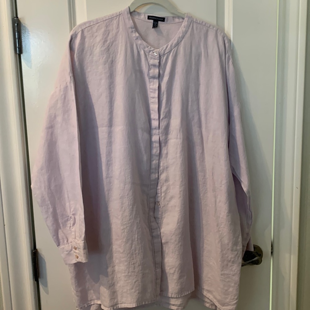 Lavender Eileen Fisher Linen Tunic XL